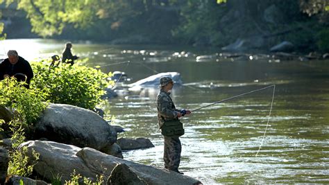 fishing on stream